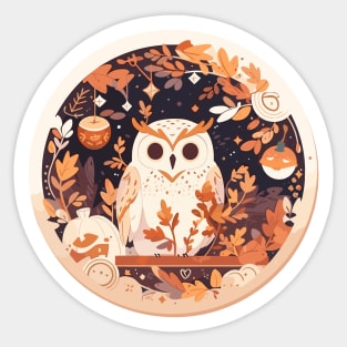 Cute Cottagecore Floral Owl - Aesthetic Graphic for Girls and Women Sticker